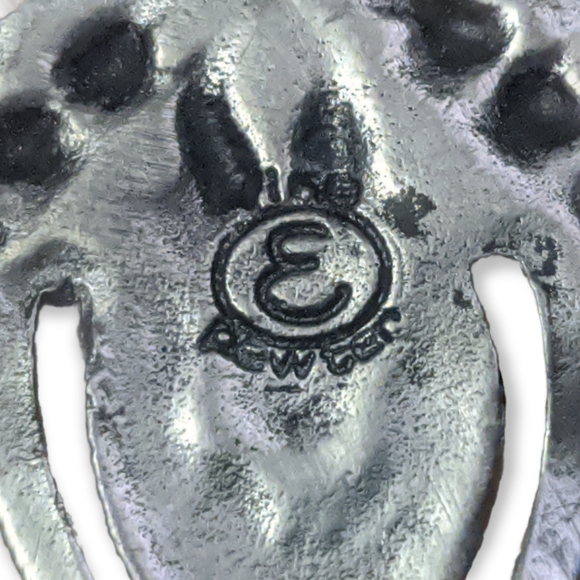 vtg Elias Artmetal, INC Fine Pewter neoclassical heart bookmark - Picture 5 of 5